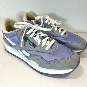 Reebok Women's Classic Nylon Sneaker 10  Purple/Light Grey - Casual Running Shoe